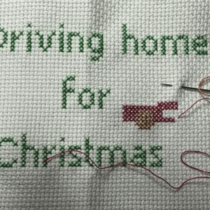 Kruissteek Driving home for Christmas